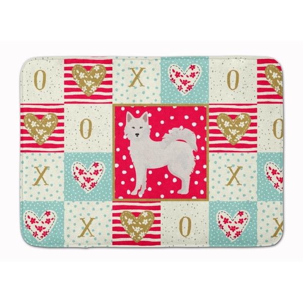 Carolines Treasures 19 x 27 in. Danish Spitz Love Machine Washable Memory Foam Mat CK5826RUG - main